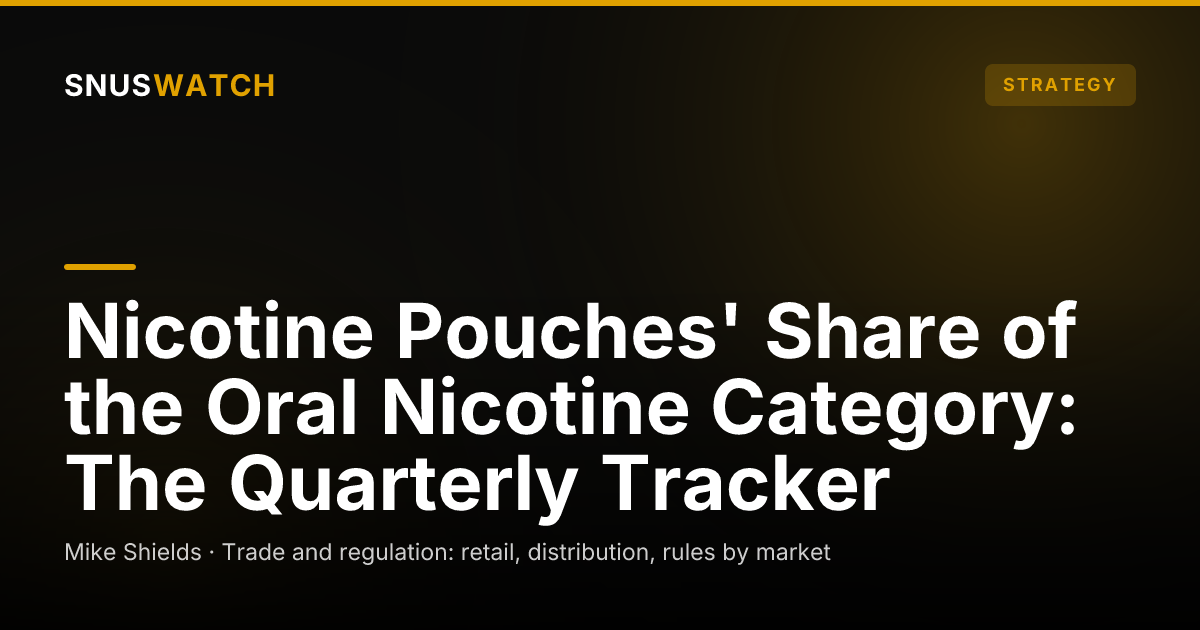 Nicotine Pouches' Share of the Oral Nicotine Category: The Quarterly Tracker