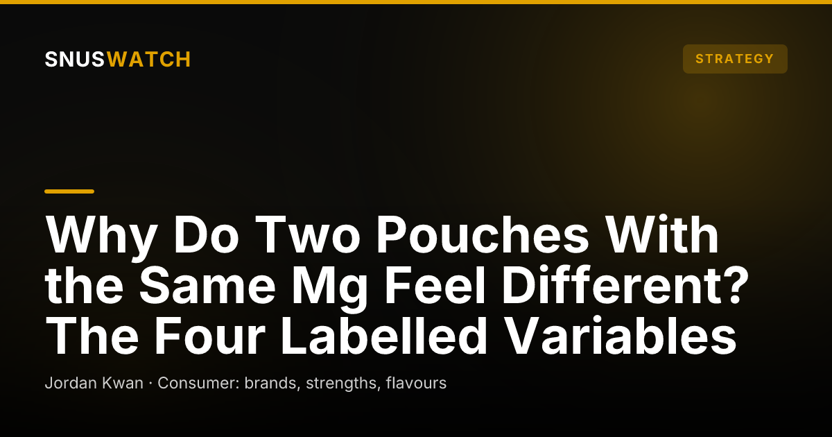Why Do Two Pouches With the Same Mg Feel Different? The Four Labelled Variables